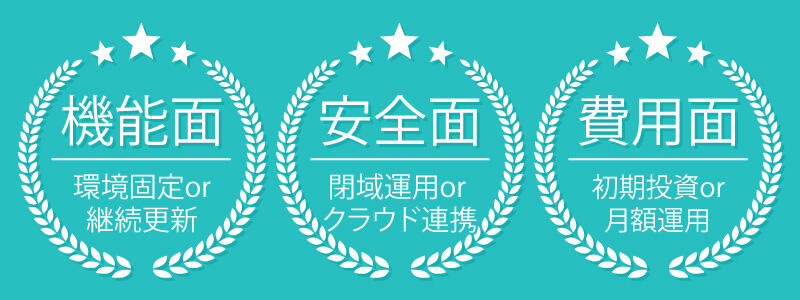 機能面、安全面、費用面を比較する