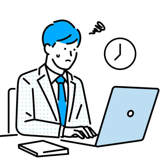 イメージ：写真データの扱いに困る会社員