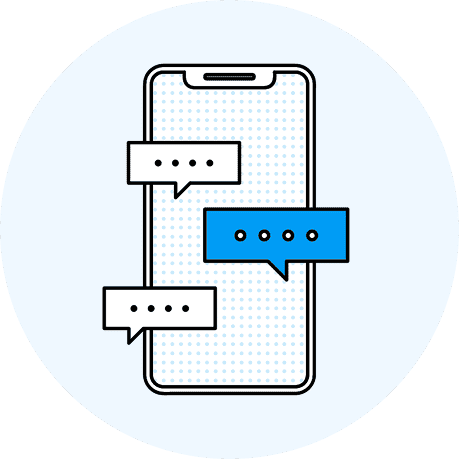 イメージ：ビジネスチャットでリアルタイム連携!