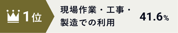 1位 現場作業・工事・製造での利用